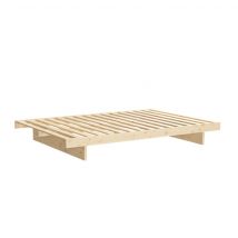 Lit KANSO en pin massif naturel 180x200 en Pin Massif - - Bois clair - Karup Design