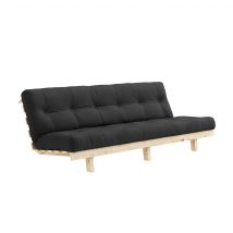 Banquette ajustable LEAN en pin massif naturel avec matelas futon anthracite 130x190 en Pin Massif - Anthracite - Karup Design