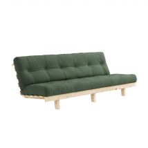 Banquette ajustable LEAN en pin massif naturel avec matelas futon kaki 130x190 en Pin Massif - Kaki - Karup Design
