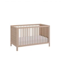 Lit bébé à barreaux en bois imitation chêne clair 70x140 - LT5050-1 en Médium (MDF) - - Bois clair - Galipette