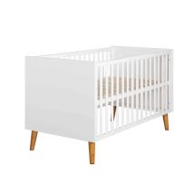 Lit bébé évolutif en bois blanc MICK 70x140 en Panneau de particules - - Blanc - Roba