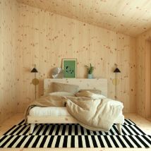 Lit en pin massif RETREAT BED avec tête de lit fonctionnelle 160x200 Bois clair en Pin Massif - - Bois clair - Karup Design
