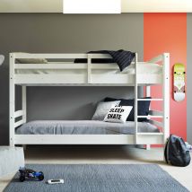 Lit superposé séparable en bois massif blanc laqué 90x200 - LT12018 en Pin Massif - - Blanc - Terre de Nuit