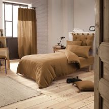 Housse de couette double gaze de coton marron 140x200 cm en - - Marron - Terre de Nuit