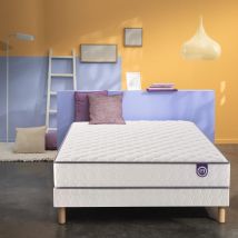 Ensemble Matelas + Sommier 90x190 - 1 personne Ressorts Ferme Merinos