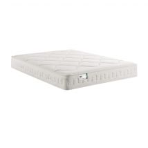 Matelas Simmons ressorts ensachés, mousse à mémoire de forme, lin et fibres recyclées F1rst FR.3 140x200 en - Ferme - Blanc - Simmons