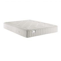 Matelas Simmons ressorts ensachés, latex, mousse et lin F1rst FR.4 140x190 en - Mi-Ferme - Blanc - Simmons