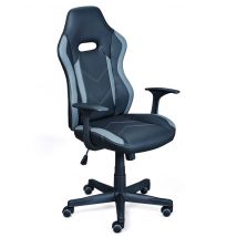 Fauteuil de bureau réglable noir et gris - FT12080 en Simili cuir - - Noir - Terre de Nuit