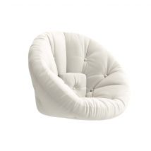 Matelas futon nid douillet 2 en 1 NIDO 90x180 écru en Coton - Bois clair - Karup Design