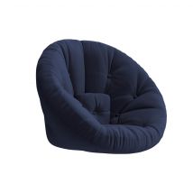Matelas futon nid douillet 2 en 1 NIDO 90x180 bleu pétrole en Coton - Bleu marine - Karup Design