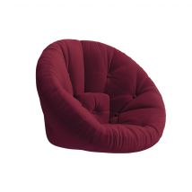 Matelas futon nid douillet 2 en 1 NIDO 90x180 bordeaux en Coton - Bordeaux - Karup Design