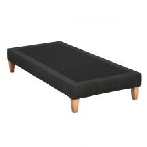 Sommier déco tapissier nuit noire - SOMEO 90x200 en Bois - - Ebène - Someo