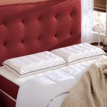 Lot de 2 oreillers ergonomiques latex naturel et taies d'oreillers percale Someo 40x60 en - Non - Blanc - Someo