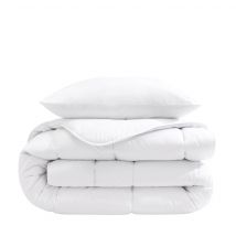 Pack couette mi-saison 350g et oreiller éco naturel moelleux enveloppe coton bio Someo 140x200 en - Non - Blanc - Someo