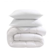 Pack couette hiver 550g 240x260 et 2 oreillers éco naturel moelleux 60x60 en - Non - Blanc - Someo