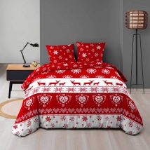 Parure de lit Floconette 240x220 en - - Rouge - Douceur D'intérieur
