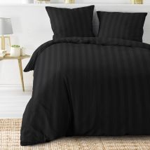 Douceur D'intérieur - Parure de lit Cleo Noir 240x220 - Rayure