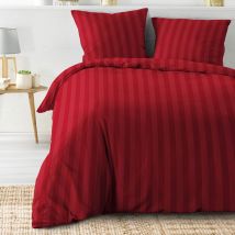 Douceur D'intérieur - Parure de lit Cleo Rouge 240x220 - Rayure