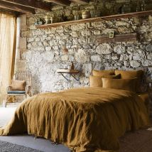 Parure de lit lin lavé marron 240x220 en - - Marron - Terre de Nuit