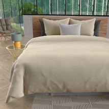 Parure de lit unie Bohème lin 240x220 cm en - - Beige - Soleil d'Ocre
