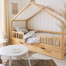 Terre de Nuit - Parure de lit enfant Wild 140x200 - Blanc - Animal - 57 fils/cm² - Base droite