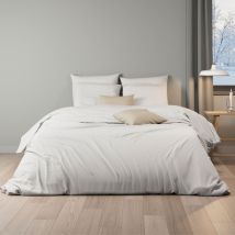 Parure de lit flanelle Star 260x240 cm en - - Blanc - Terre de Nuit