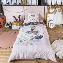 Terre de Nuit - Parure de lit enfant Mon Etoile 200x200 cm - Rose - Personnage de fiction - 57 fils/cm² - Base droite