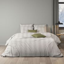 Parure de lit flanelle Nora 200x200 cm en - - Taupe - Terre de Nuit
