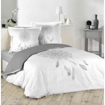 Douceur D'intérieur - Parure de lit Reveline 240x220 - - Blanc - Ethnique - 42 fils/cm²