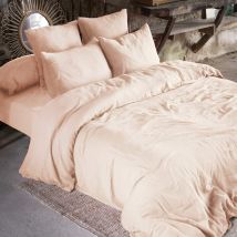 Parure de lit double gaze de coton rose 240x220 cm en - - Rose - Terre de Nuit