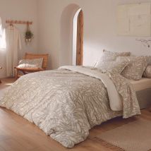 Tradilinge - Parure de lit Serena chanvre 140x200 cm - Tradilinge - Naturel - Floral - 57 fils/cm² - Rabat