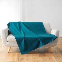 Plaid Lucile en polycoton bleu 180x220 en - - Bleu - Douceur D'intérieur