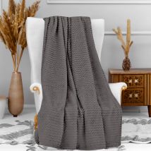 Plaid cocooning 120x160 cm Gris en - - Gris - Soleil d'Ocre