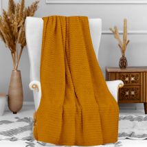 Plaid cocooning 120x160 cm Jaune en - - Jaune - Soleil d'Ocre