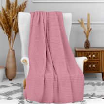 Plaid cocooning 120x160 cm Rose en - - Rose - Soleil d'Ocre
