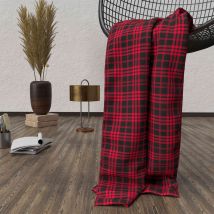 Plaid polaire Carreaux Tartan 120x160 cm en - - Gris - Soleil d'Ocre