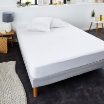 SweetNight - Protège matelas bouclette coton imperméable absorbant respirant et silencieux 140x200 - - Blanc