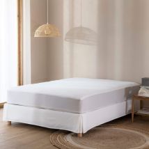 Terre de Nuit - Protège matelas bouclette imperméable - bonnet 27 cm 200x200 - - Blanc