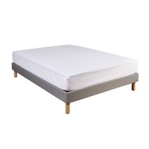 Terre de Nuit - Protège matelas molleton imperméable - bonnet 27 cm 180x200 - - Blanc