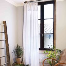Rideau gaze de coton ajustable 140x300 cm blanc en - - Blanc - Terre de Nuit