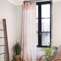 Rideau gaze de coton ajustable 140x300 cm rose en - - Rose - Terre de Nuit