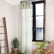Rideau gaze de coton ajustable 140x300 cm vert en - - Vert - Terre de Nuit