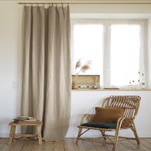 Rideau à pinces ajustable lin 140x270 cm beige en - - Beige - Terre de Nuit