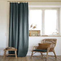 Rideau à pinces ajustable lin 140x270 cm gris en - - Gris ardoise - Terre de Nuit