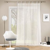 Voilage Casalina Blanc/Gris 140x280 cm en - - Gris - Douceur D'intérieur