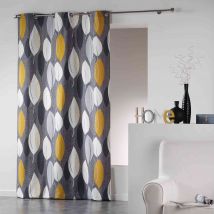 Rideau Leafy Jaune 140x240 - Douceur d'intérieur en - - Anthracite - Douceur D'intérieur
