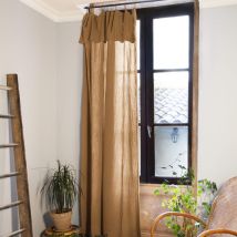 Rideau gaze de coton ajustable 140x300 cm marron en - - Marron - Terre de Nuit