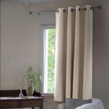 Rideau occultant thermique à œillets pampa 140x180 en - - Beige - Terre de Nuit