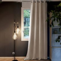 Rideau occultant thermique à œillets pampa 140x280 en - - Beige - Terre de Nuit