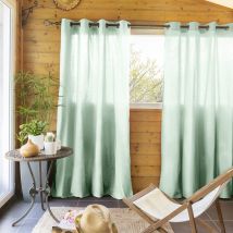 Lot de 2 rideaux tamisants à œillets 140x260 vert en - - Vert - Terre de Nuit